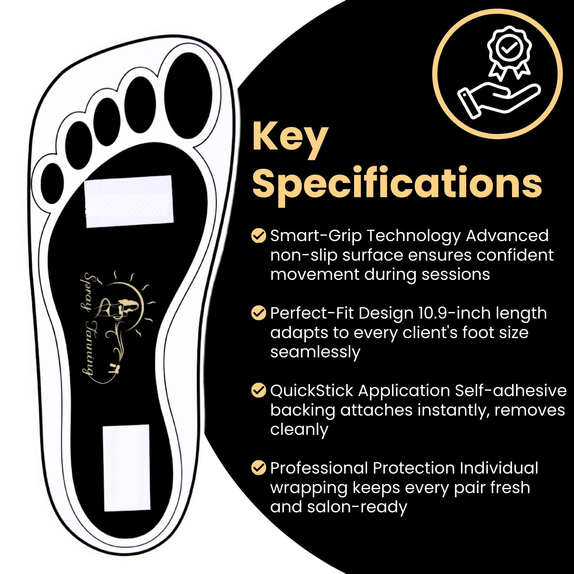 HeeStar 60 Pairs Disposable Black Tanning Feet Pads – Soles Protection for Spray Tans