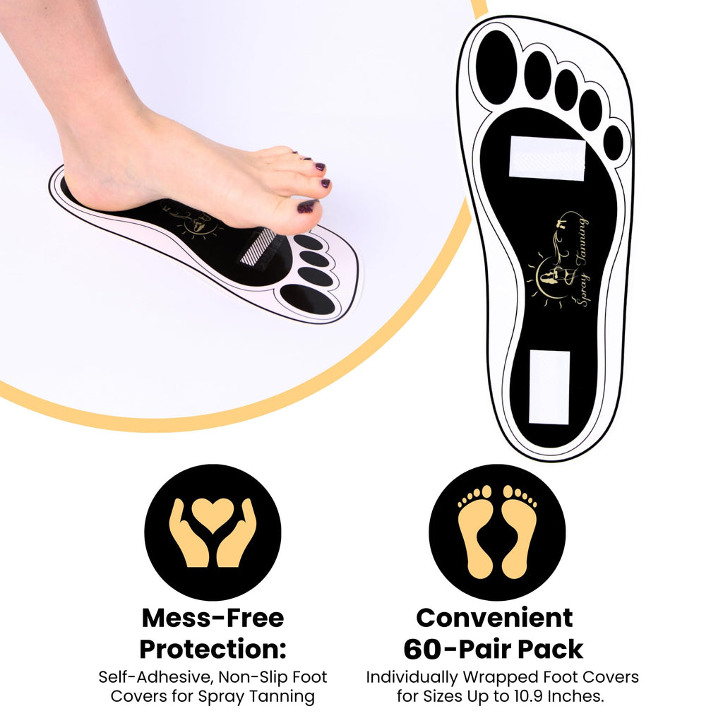 HeeStar 60 Pairs Disposable Black Tanning Feet Pads – Soles Protection for Spray Tans