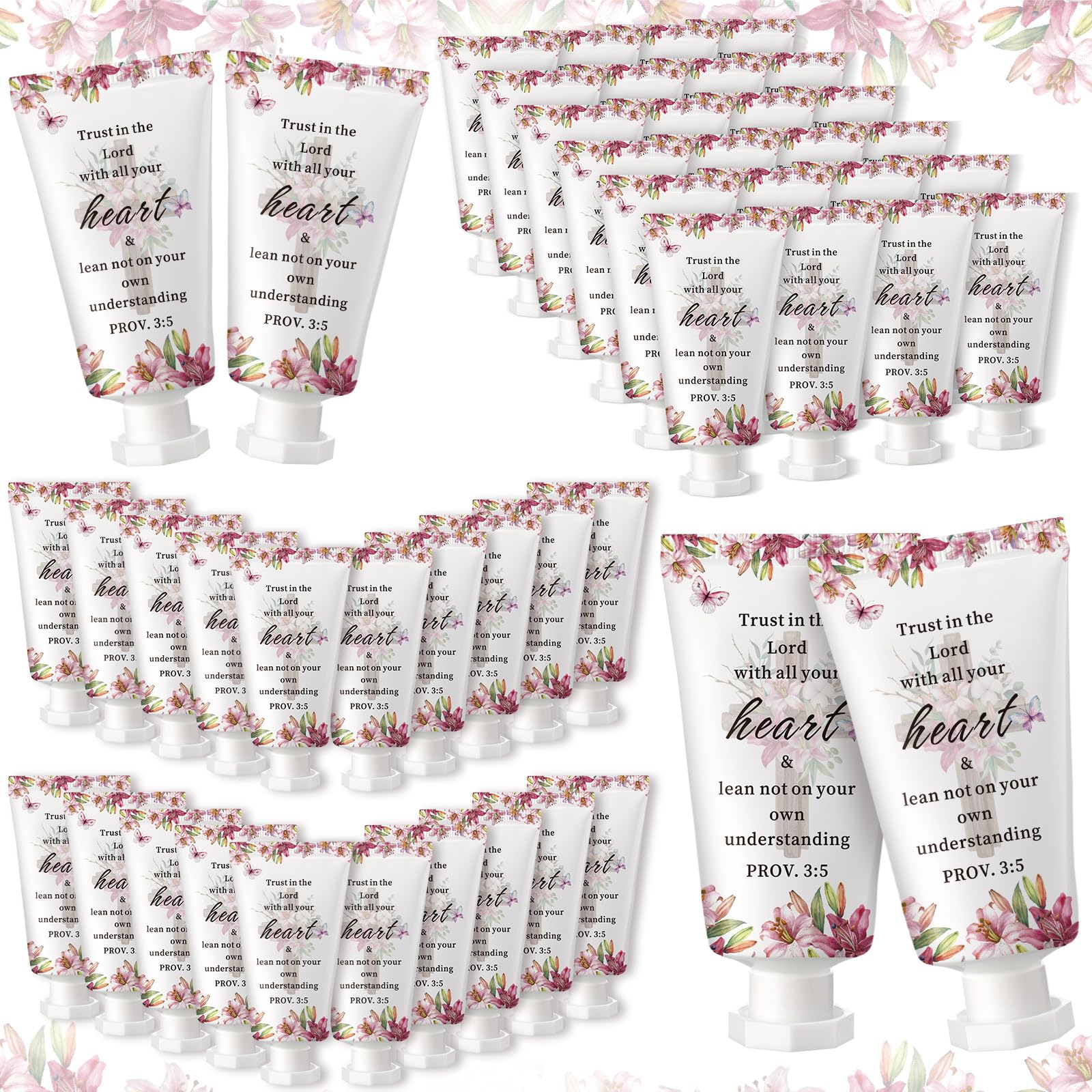 Heigble 50 Pack Christian Hand Cream – Bible Gift Set for Women, Travel-Ready Moisturizing Lotion