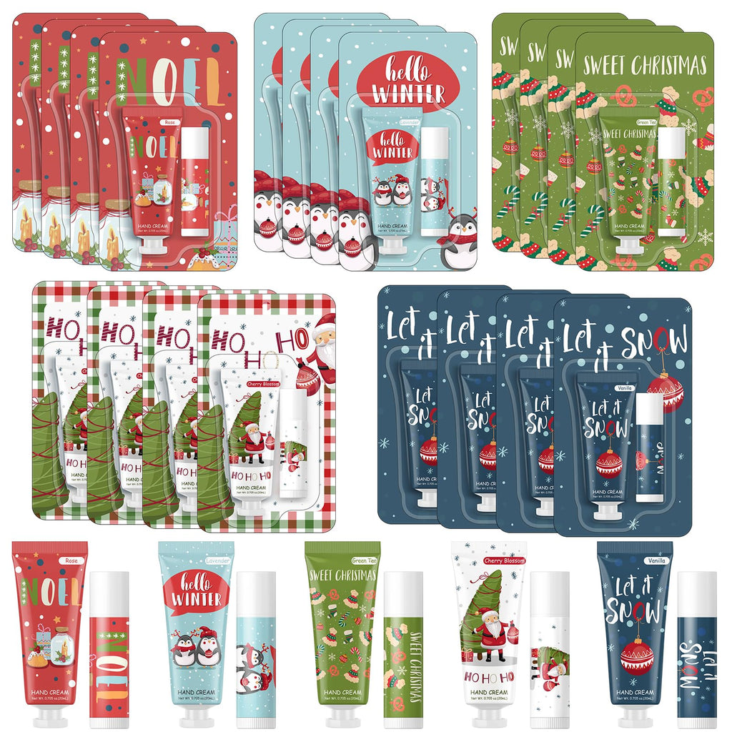 Heigble 50-Piece Christmas Hand Cream & Lip Balm Gift Set – Travel Size