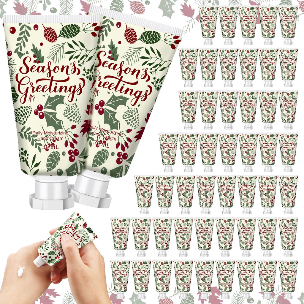 Heigble Christmas Hand Cream Gifts — 50 Pcs 1oz Travel Size with Berry & Leaves Design