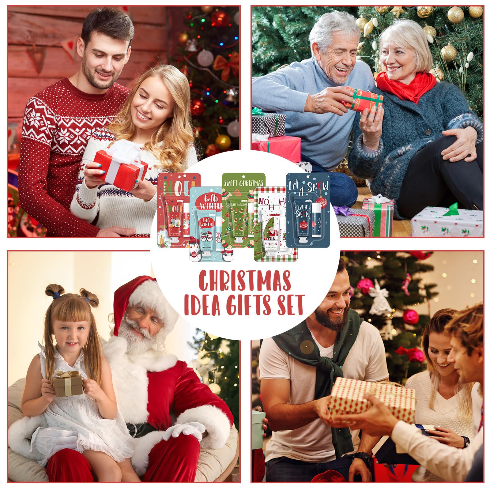 Heigble 30-Piece Christmas Hand Cream & Lip Balm Gift Set | Travel Size & Stocking Stuffers