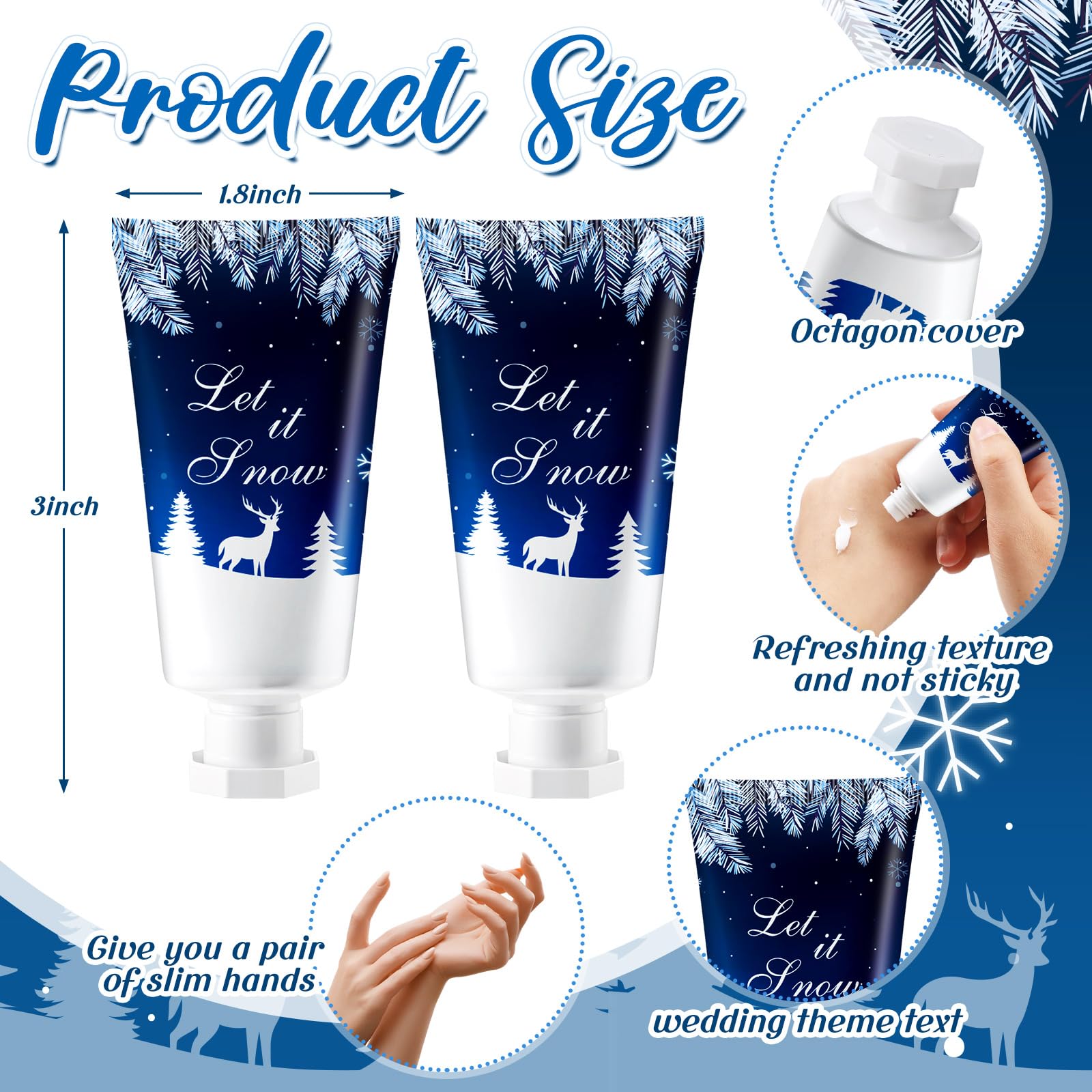 Heigble Christmas Snowflakes Hand Cream Gift Set – 50 x 1oz / 30ml Travel Size