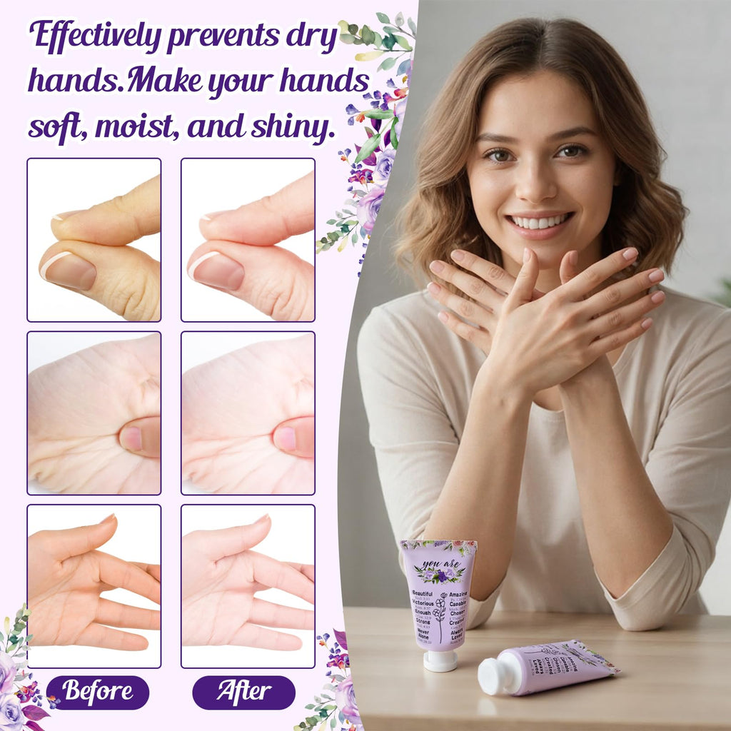 Heigble 50-Pack Valentine Christian Hand Cream Gift Set – Purple Flower Bible Design