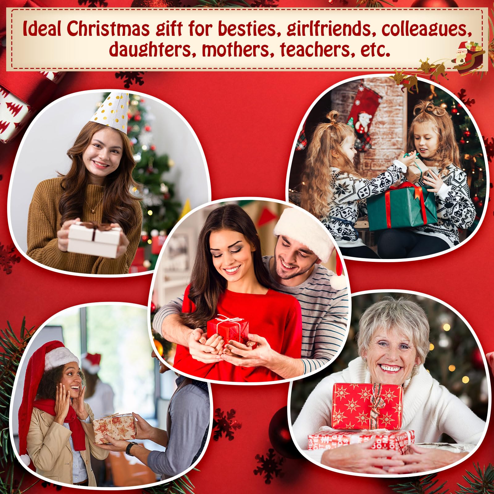 Heigble 48-Count Christmas Lip Balm Set | Honey Scented Tin Can Lip Care & Festive Gift Favors
