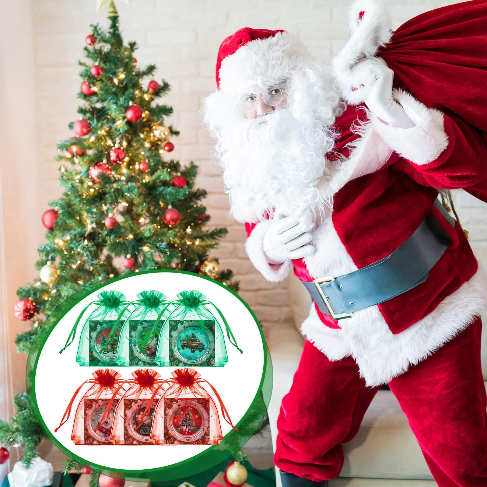Heigble 48-Count Christmas Lip Balm Set | Honey Scented Tin Can Lip Care & Festive Gift Favors
