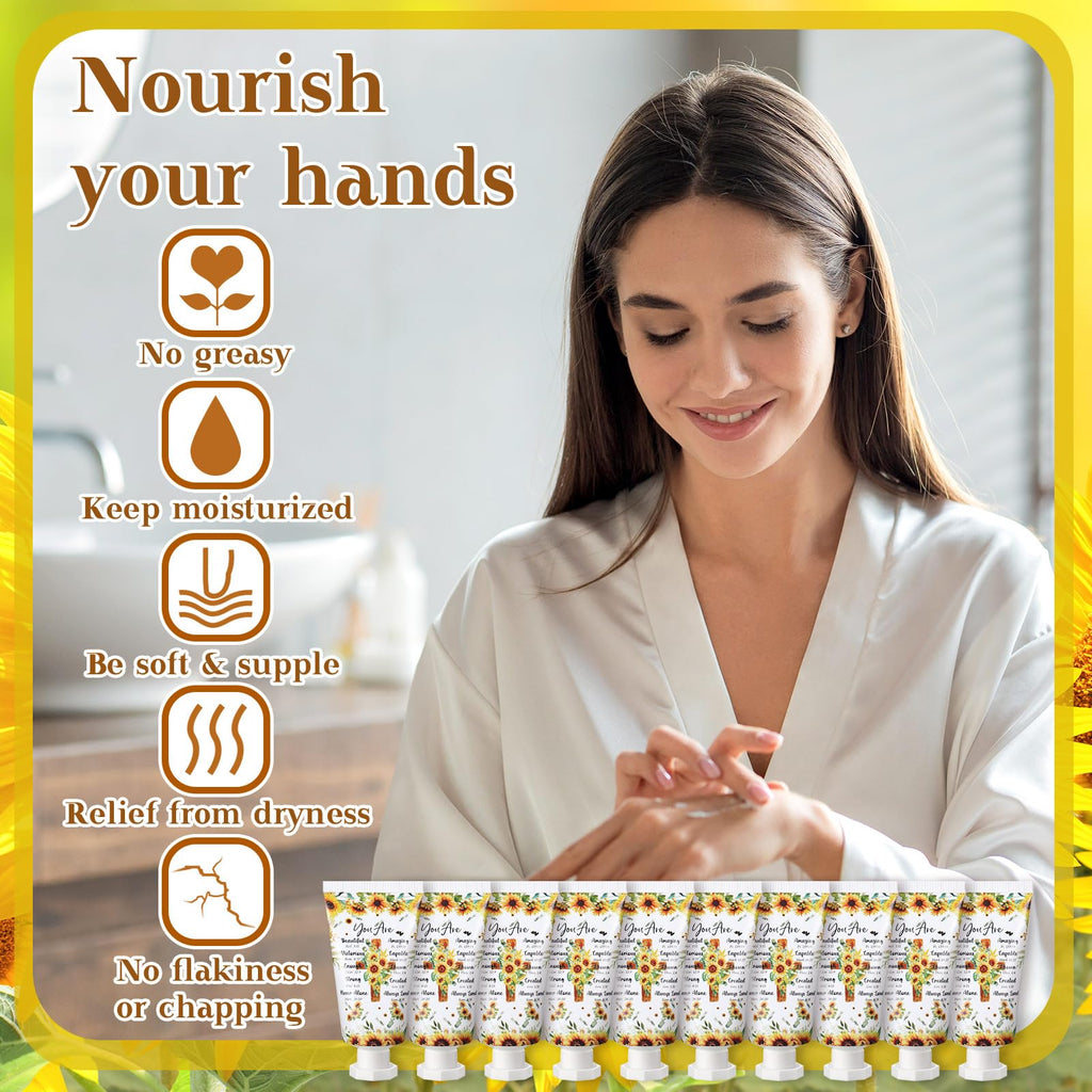 Heigble 50-Pack Bible Hand Cream Gift Set — Sunflower Design, Travel Size