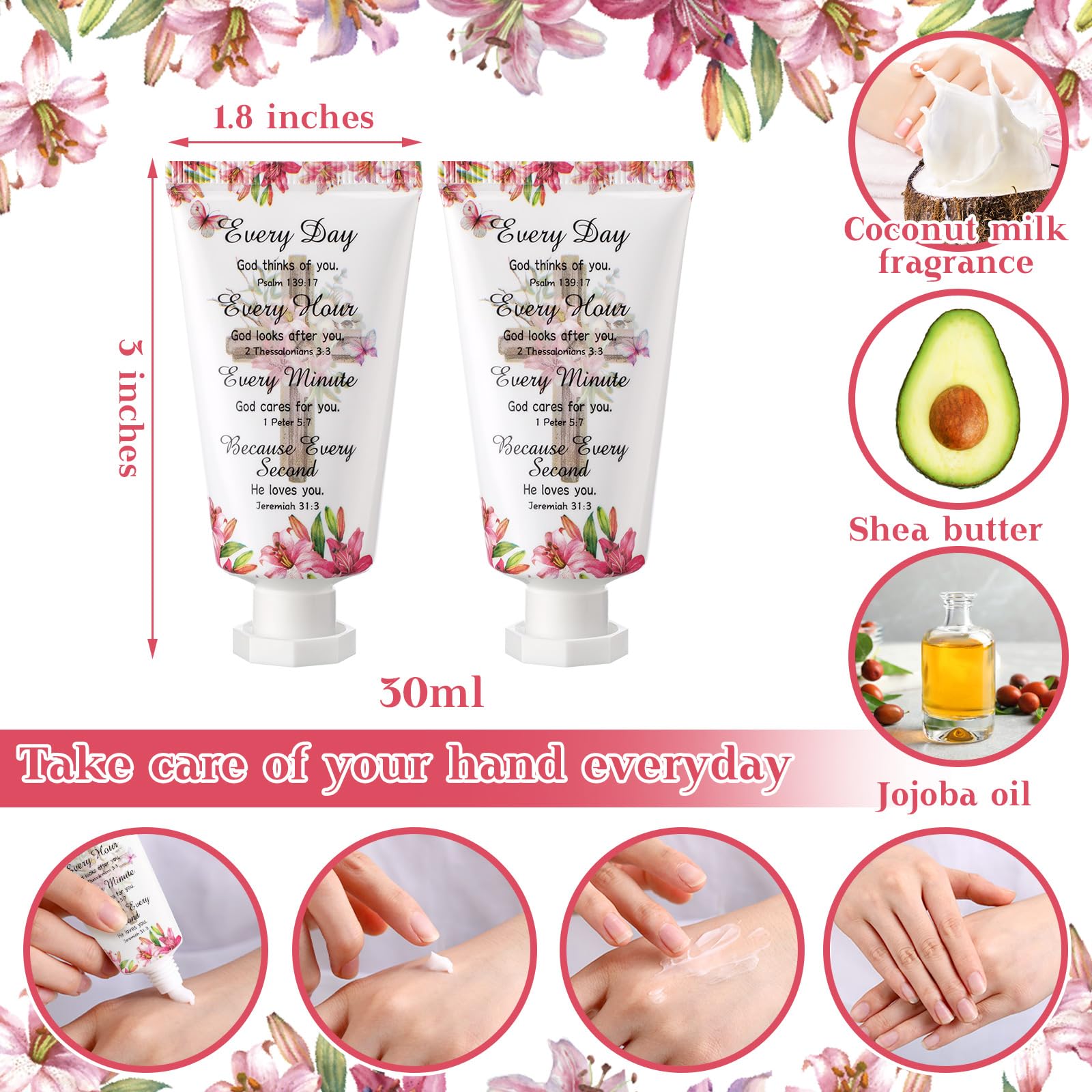 Heigble 50-Pack Bible Hand Cream Gift Set – Christian Gifts for Women