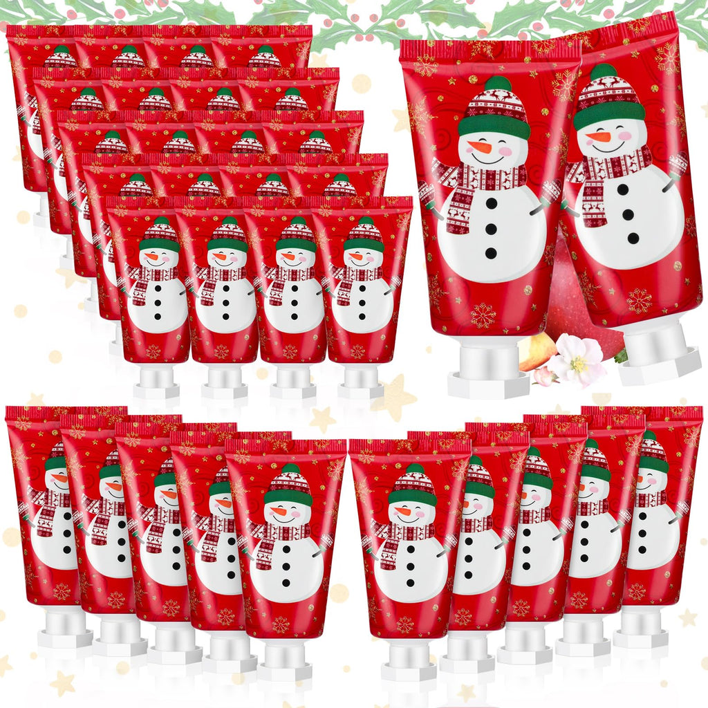 Heigble Holiday Hand Cream Set — 30 Travel-Size Moisturizers for Dry Skin (Snowman Gift)