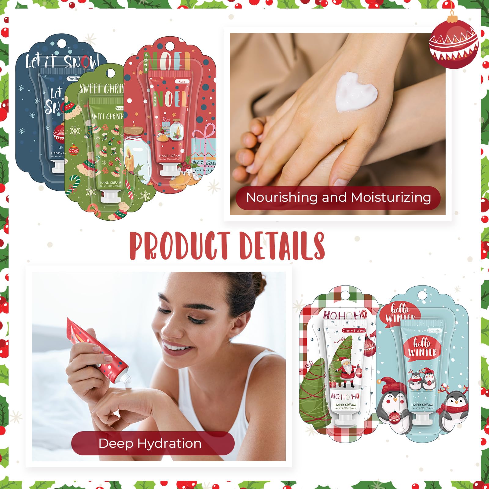 Heigble 30-Piece Christmas Hand Cream Set – Festive Scents & Travel-Size Moisturizers