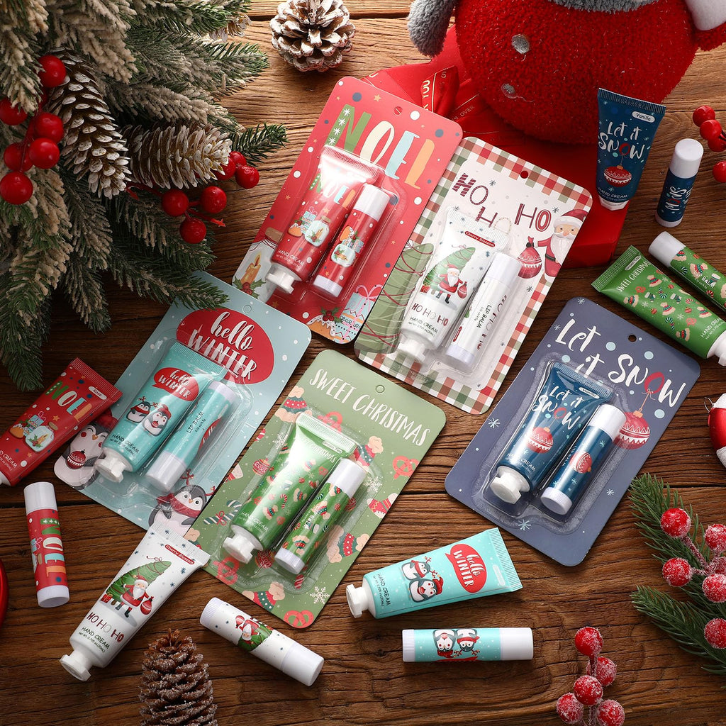 Heigble 50-Piece Christmas Hand Cream & Lip Balm Gift Set – Travel Size