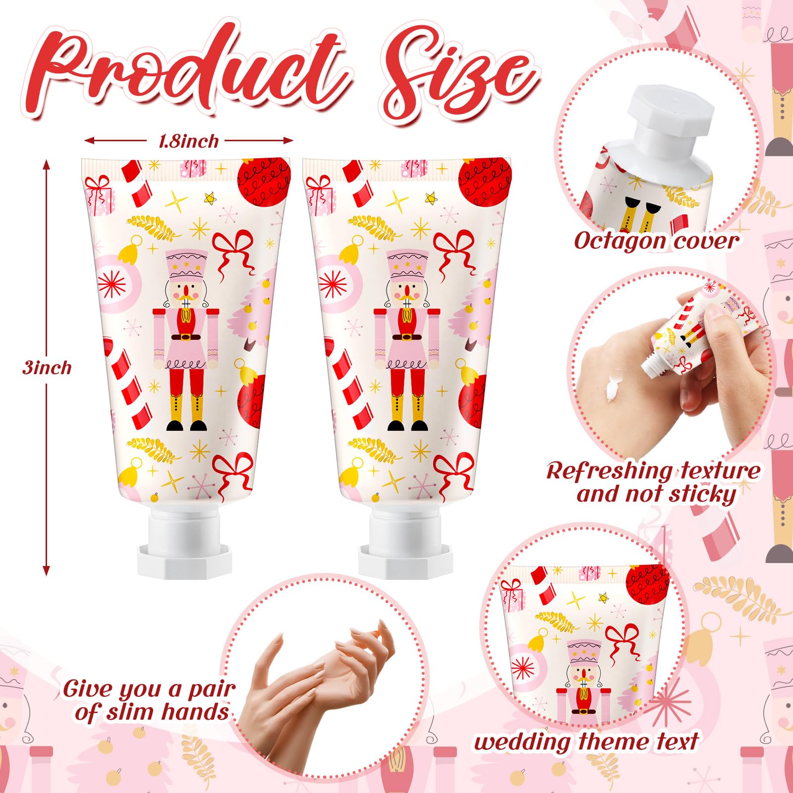 Heigble Nutcracker Hand Cream Gift Set – 50 x 1oz Travel Size Christmas Gifts