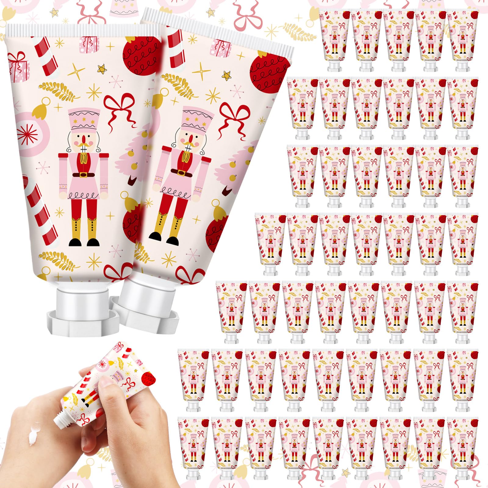 Heigble Nutcracker Hand Cream Gift Set – 50 x 1oz Travel Size Christmas Gifts