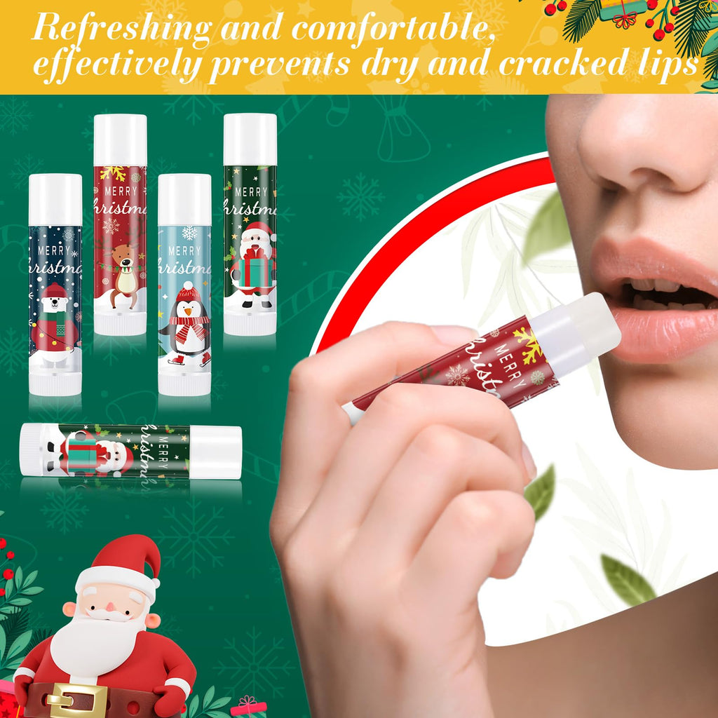 Heigble 24-Set Christmas Hand Cream Gift Set | Moisturizing Lotion, Lip Balm, Gauze Bags & Thank You Cards