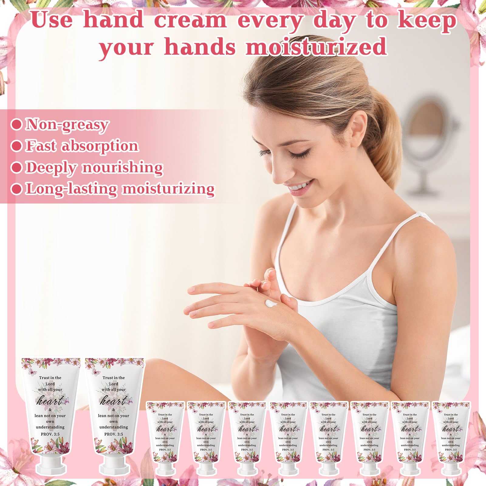 Heigble 50 Pack Christian Hand Cream – Bible Gift Set for Women, Travel-Ready Moisturizing Lotion