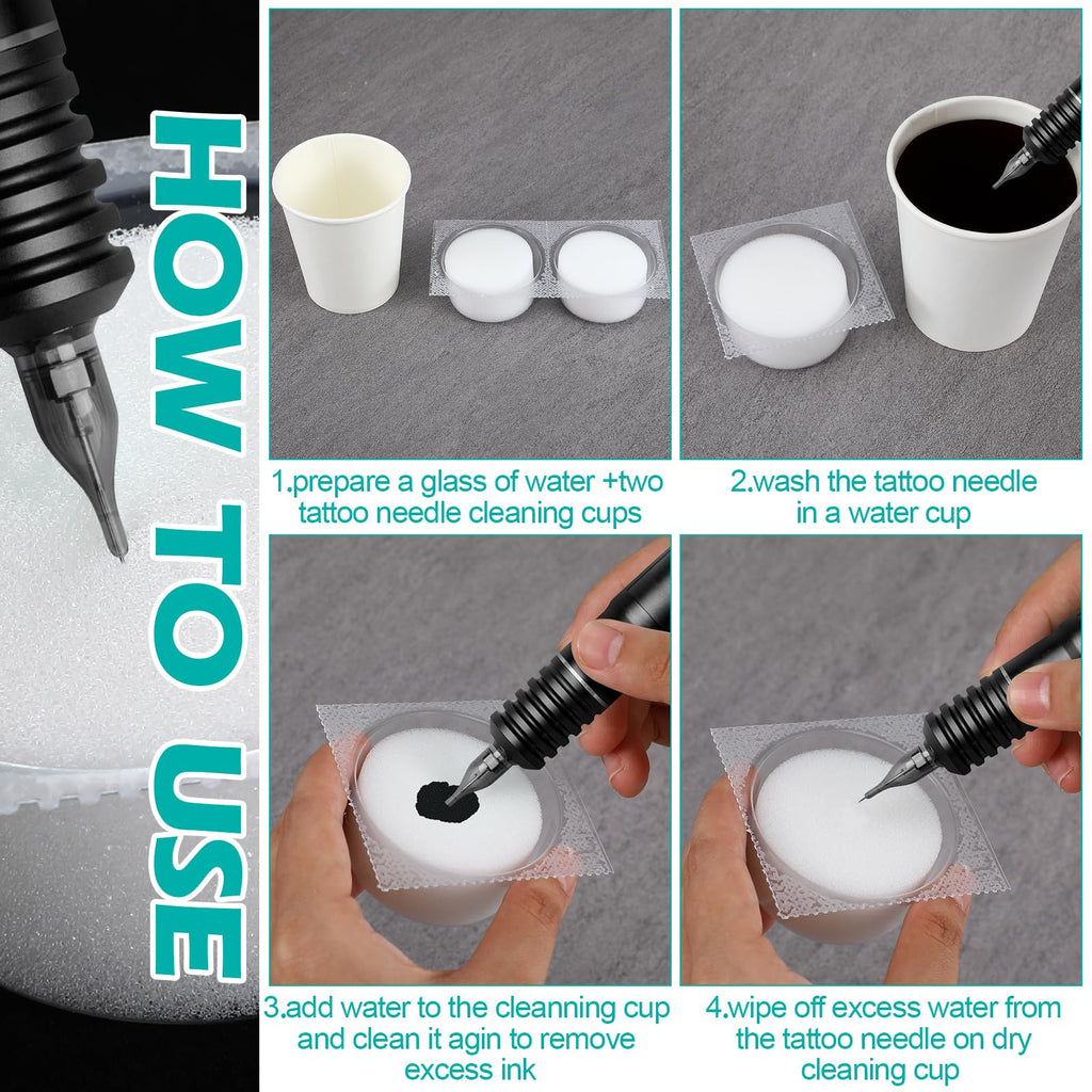 Heigble 72 Pcs Dip Foam Rinse Caps | Disposable Cups for Tattoo Cleaning