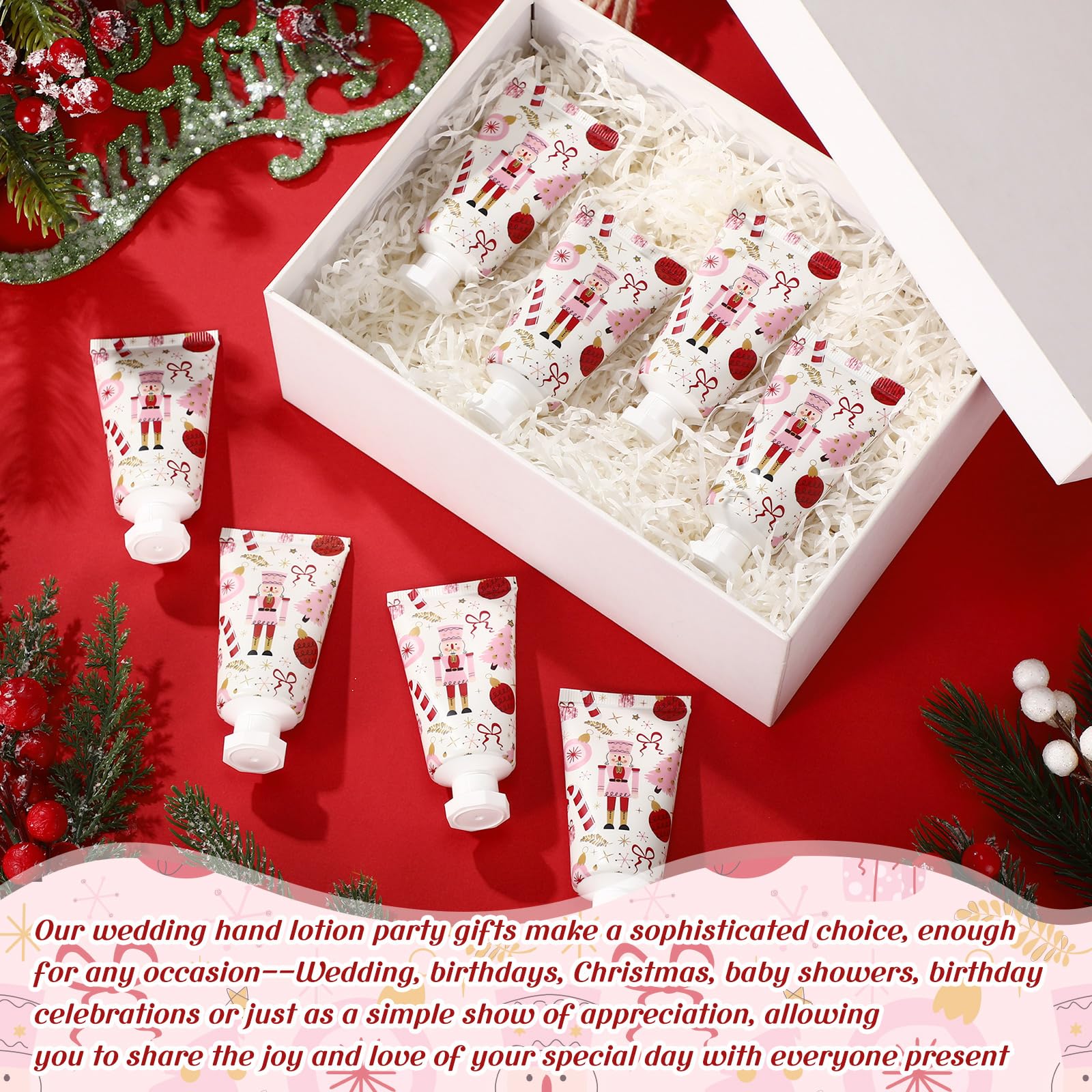 Heigble Nutcracker Hand Cream Gift Set – 50 x 1oz Travel Size Christmas Gifts