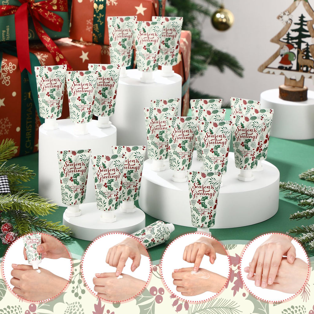 Heigble Christmas Hand Cream Gifts — 50 Pcs 1oz Travel Size with Berry & Leaves Design