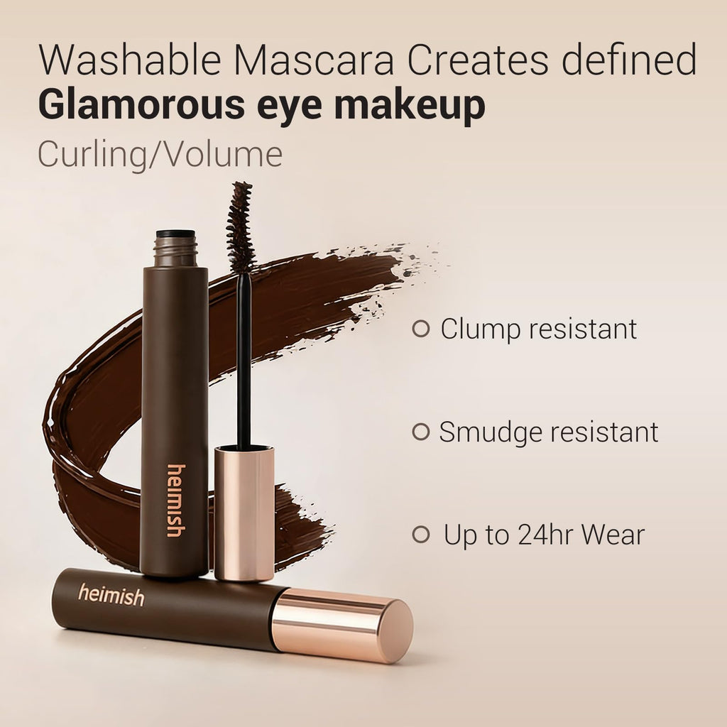 HEIMISH Dailism Smudge Stop Mascara – Curl & Lengthen, Brown, Washable