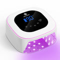 HELIVIVE Cordless UV LED Nail Lamp 80W – 4 Timers, Mirror Base, Pink Ambient Ring