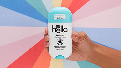 Hello Activated Charcoal Fresh and Clean Deodorant – Aluminum Free, Baking Soda Free, Paraben Free (2.6 oz, Pack of 3)