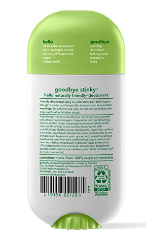 Hello Deodorant Trio with Shea Butter – 24h Odor Protection, Aluminum-Free, 3 x 2.6oz (Sweet Coconut, Fresh Citrus, Clean + Fresh)