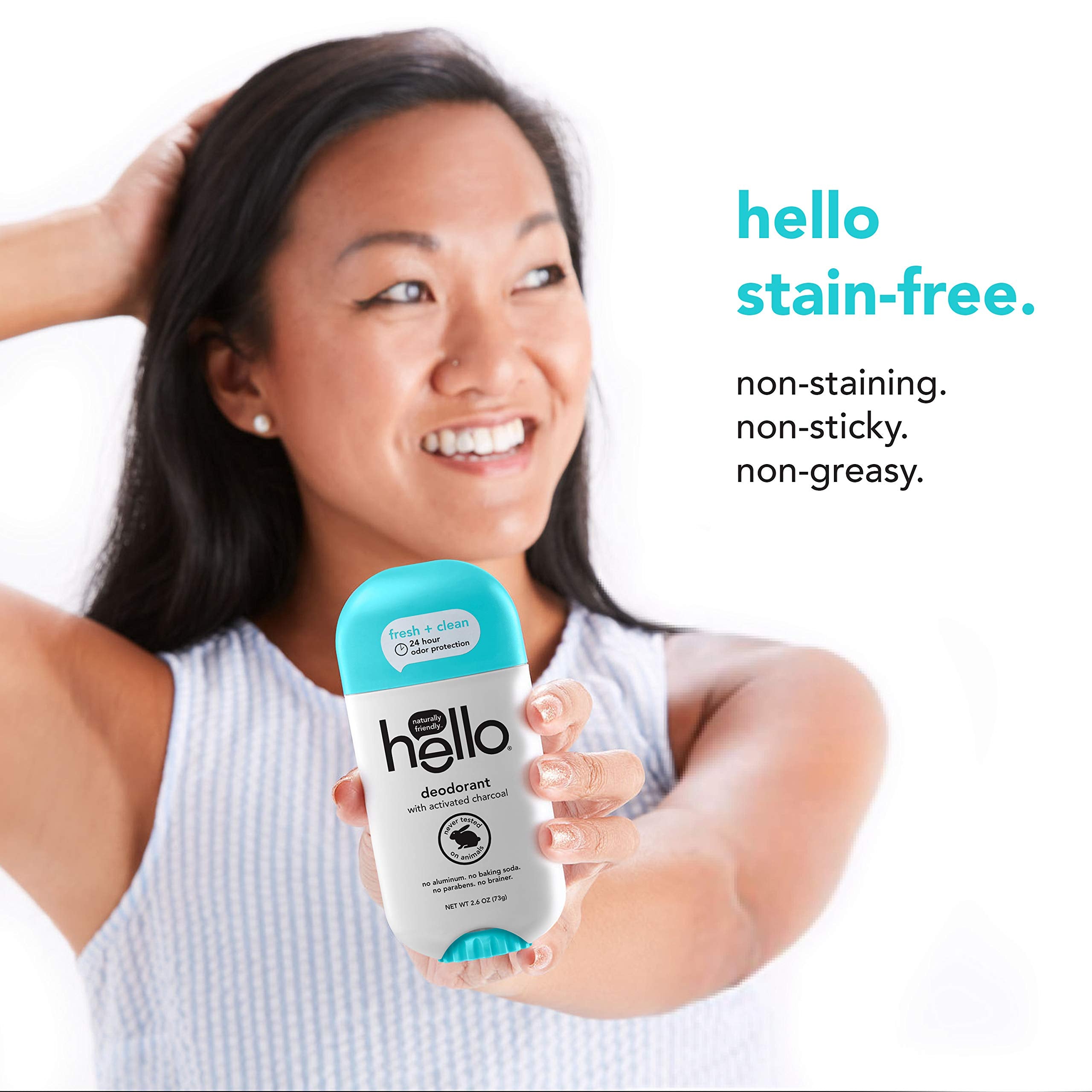 Hello Deodorant Trio with Shea Butter – 24h Odor Protection, Aluminum-Free, 3 x 2.6oz (Sweet Coconut, Fresh Citrus, Clean + Fresh)