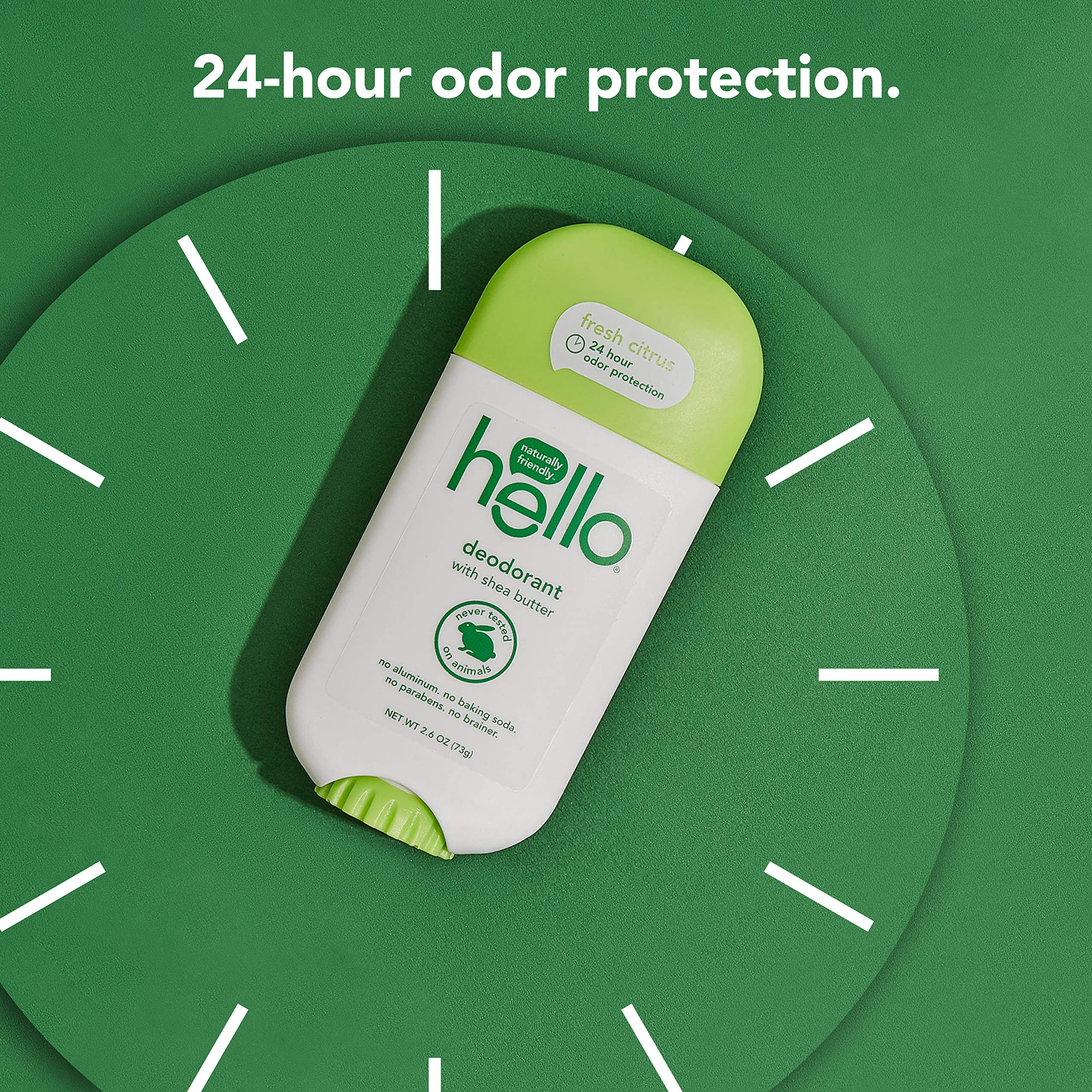 Hello Deodorant Trio with Shea Butter – 24h Odor Protection, Aluminum-Free, 3 x 2.6oz (Sweet Coconut, Fresh Citrus, Clean + Fresh)