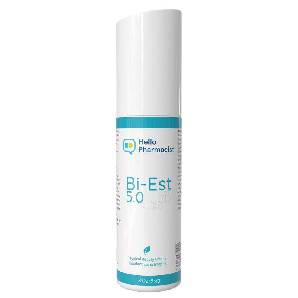HelloPharmacist BiEST 5 BioIdentical Beauty Cream – Smoother Formula with Hyaluronic Acid – 3 oz – Made in USA