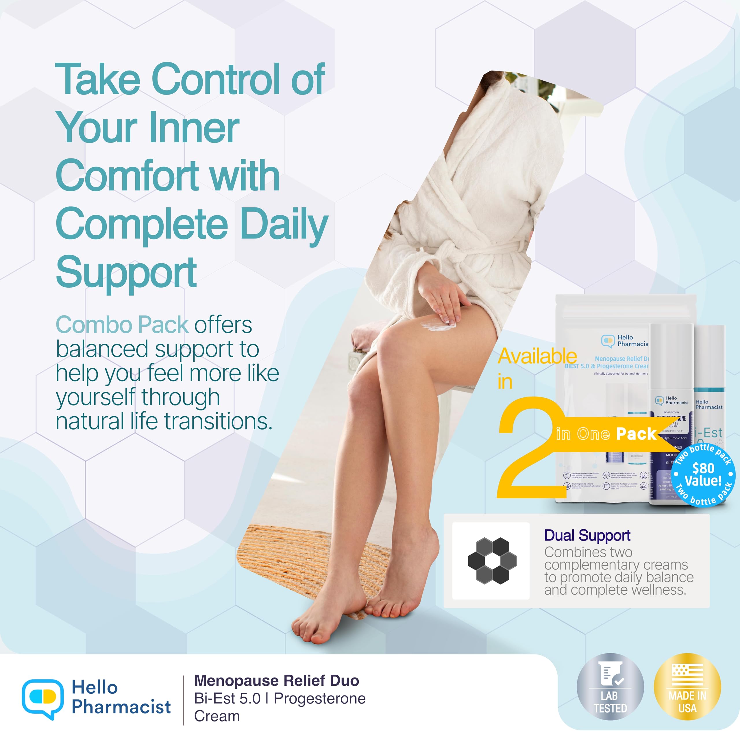 HelloPharmacist Biestro 5.0 BioIdentical Cream + Pro-G Relief Cream for Women | Pharmacist Formulated Brand | 3oz + 3oz