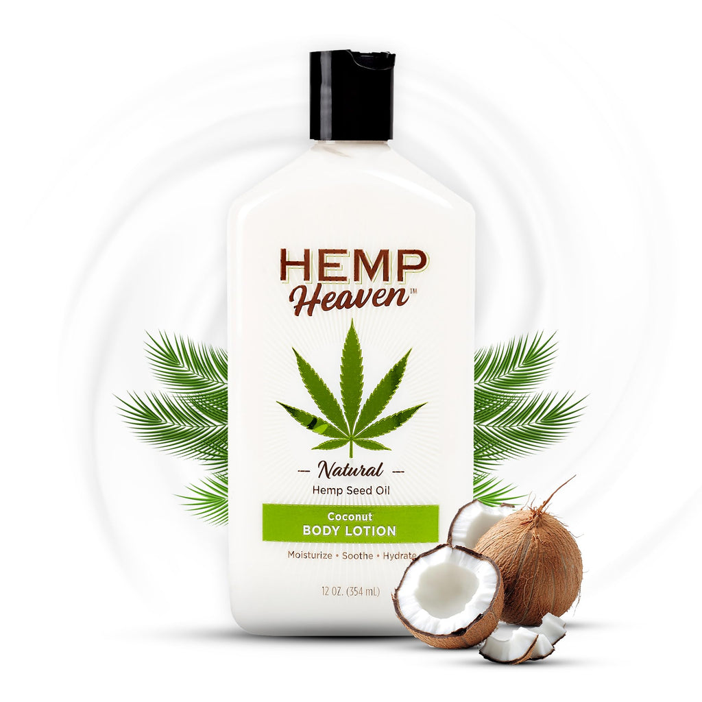 Hemp Heaven Hemp Lotion – Coconut Bliss, Paraben-Free, 12 oz, USA Made, EWG Verified