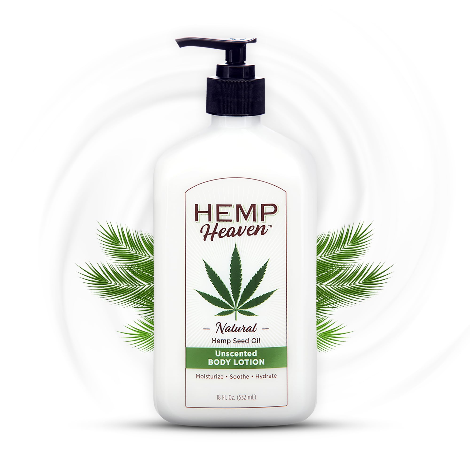 Hemp Heaven Hemp Lotion Unscented – 18 oz, Paraben-Free, Made in USA, EWG Verified