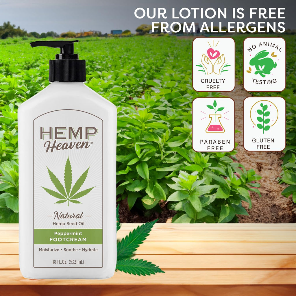 Hemp Heaven Hemp Foot Cream – Tea Tree Scent, 18 oz, Paraben-Free, EWG Verified, Made in USA
