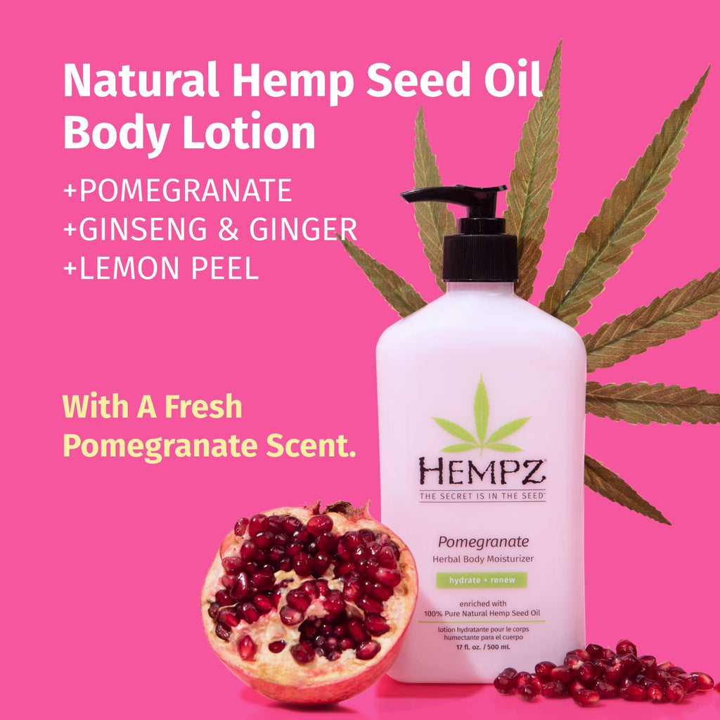 HEMPZ Body Lotion - Pomegranate & Bright Citrus | Daily Moisturizing Cream 17oz