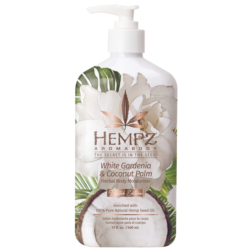 Hempz Body Lotion Moisturizer – White Gardenia & Coconut Palm, 17 oz