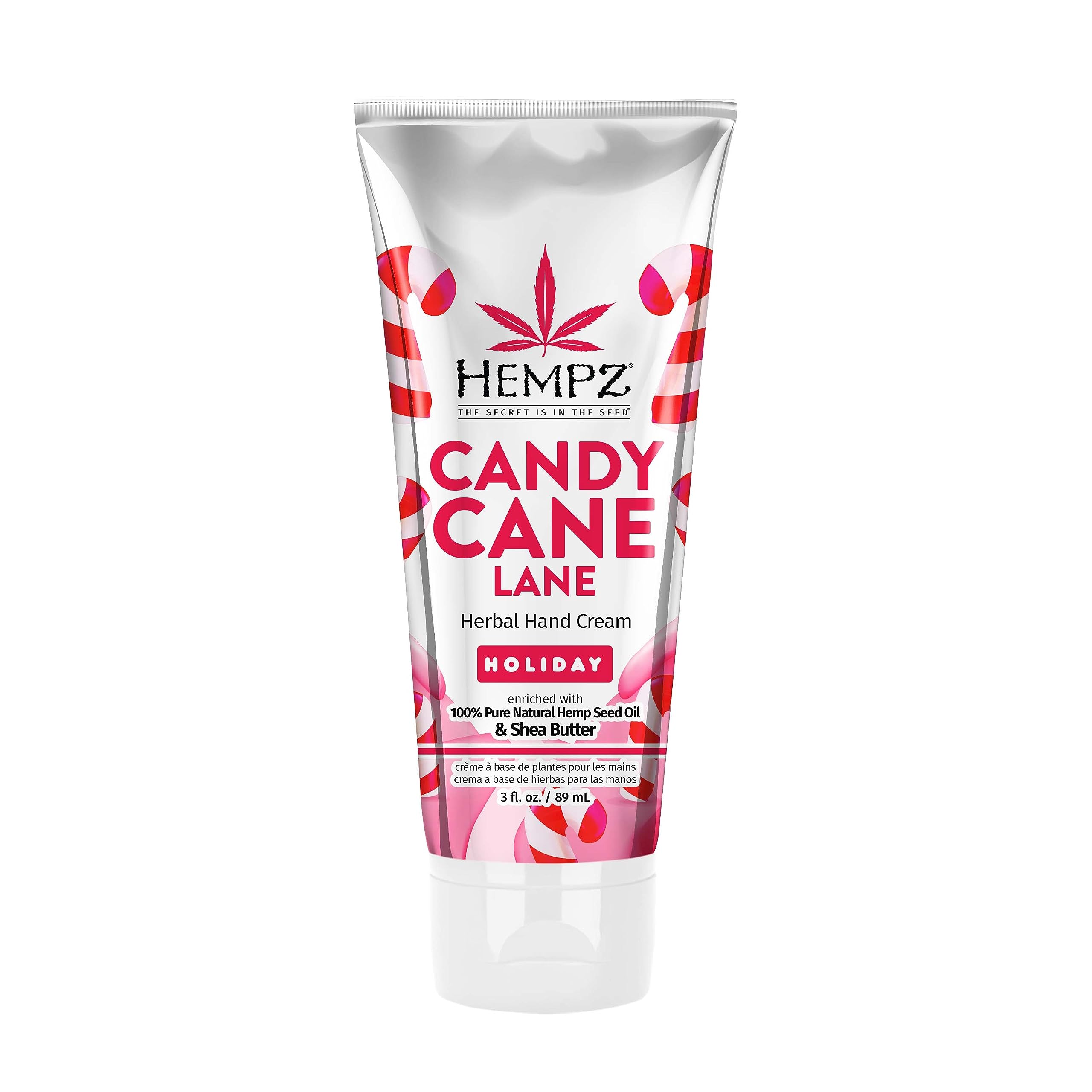 Hempz Candy Cane Lane Hand Cream – Limited Edition 3 oz Travel Size with Shea Butter