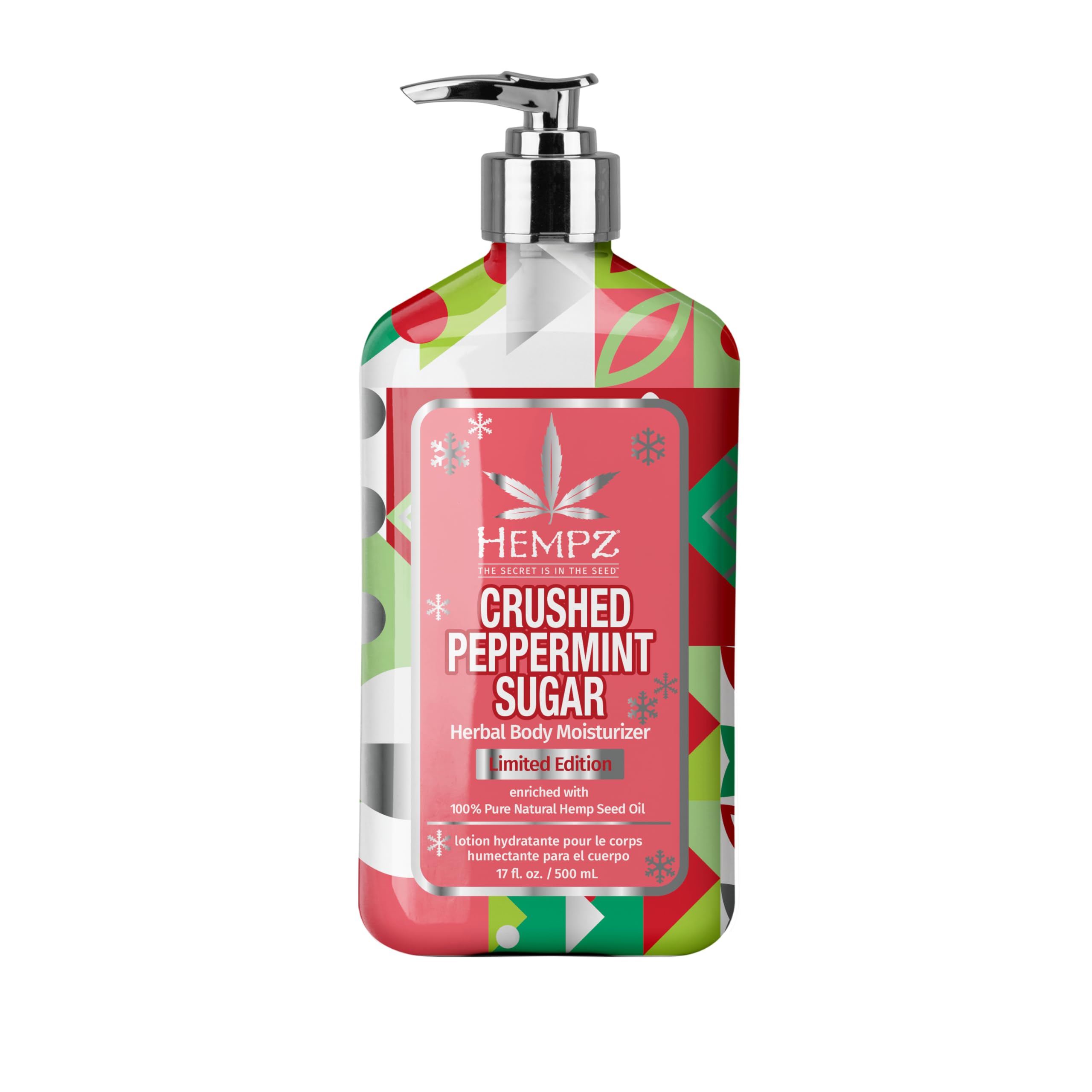Hempz Crushed Peppermint Sugar Body Lotion 17 oz – Hydration for All Skin Types
