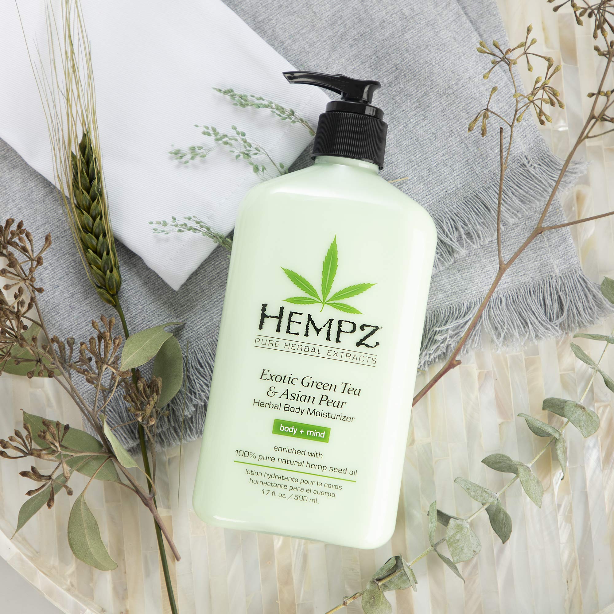 HEMPZ Body Lotion - Green Tea & Asian Pear Daily Moisturizing Cream | Shea Butter & Hemp Seed Oil