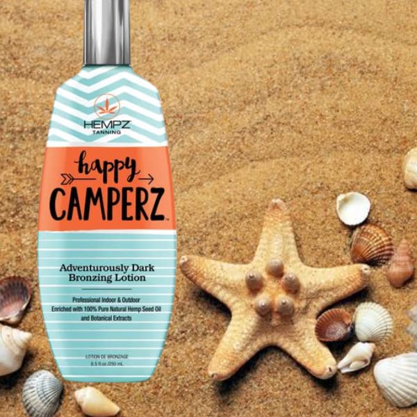 HEMPZ Happy Camperz Natural Bronzer – Hydrating Self-Tanning Lotion for Beach, Sun & Tanning Beds