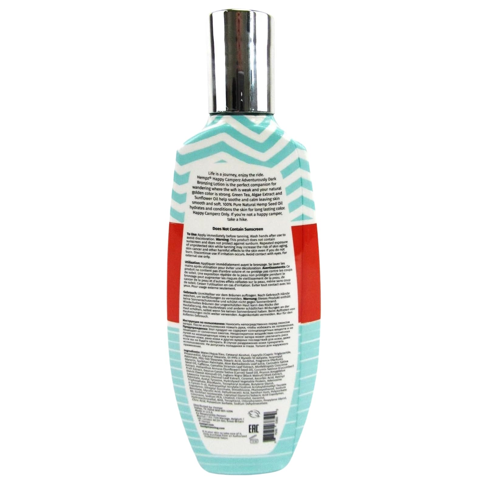 HEMPZ Happy Camperz Natural Bronzer – Hydrating Self-Tanning Lotion for Beach, Sun & Tanning Beds