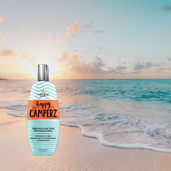 HEMPZ Happy Camperz Natural Bronzer – Hydrating Self-Tanning Lotion for Beach, Sun & Tanning Beds