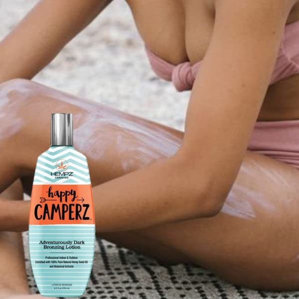 HEMPZ Happy Camperz Natural Bronzer – Hydrating Self-Tanning Lotion for Beach, Sun & Tanning Beds