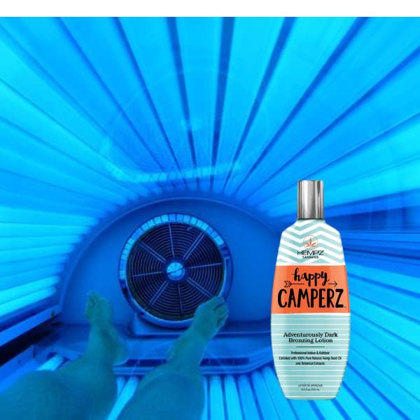 HEMPZ Happy Camperz Natural Bronzer – Hydrating Self-Tanning Lotion for Beach, Sun & Tanning Beds