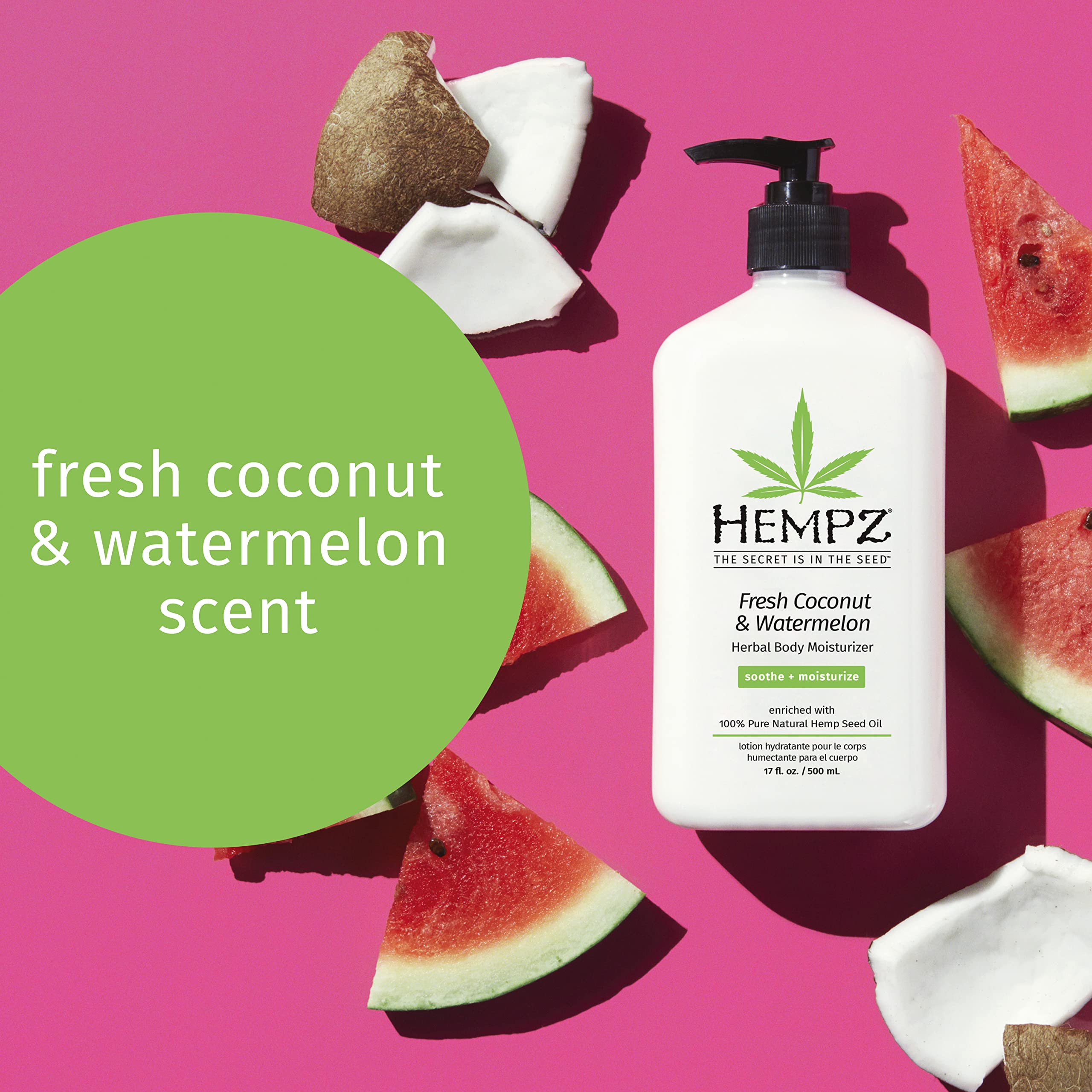 Hempz Body Lotion 2-Pack – Sweet Pineapple & Honey Melon + Coconut & Watermelon, 17 oz