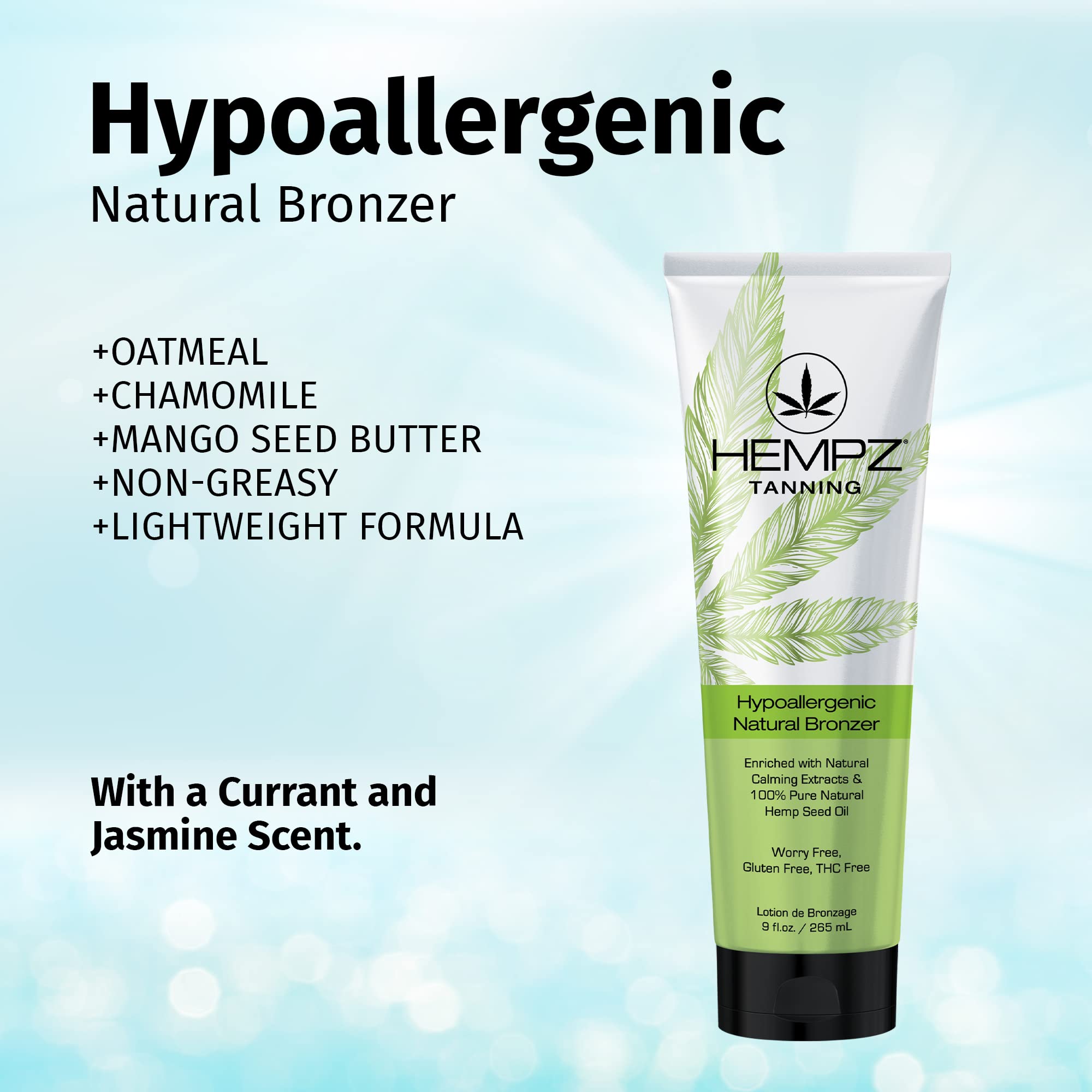 HEMPZ Hypoallergenic Natural Bronzer | Herbal Self-Tanning Lotion 9 oz