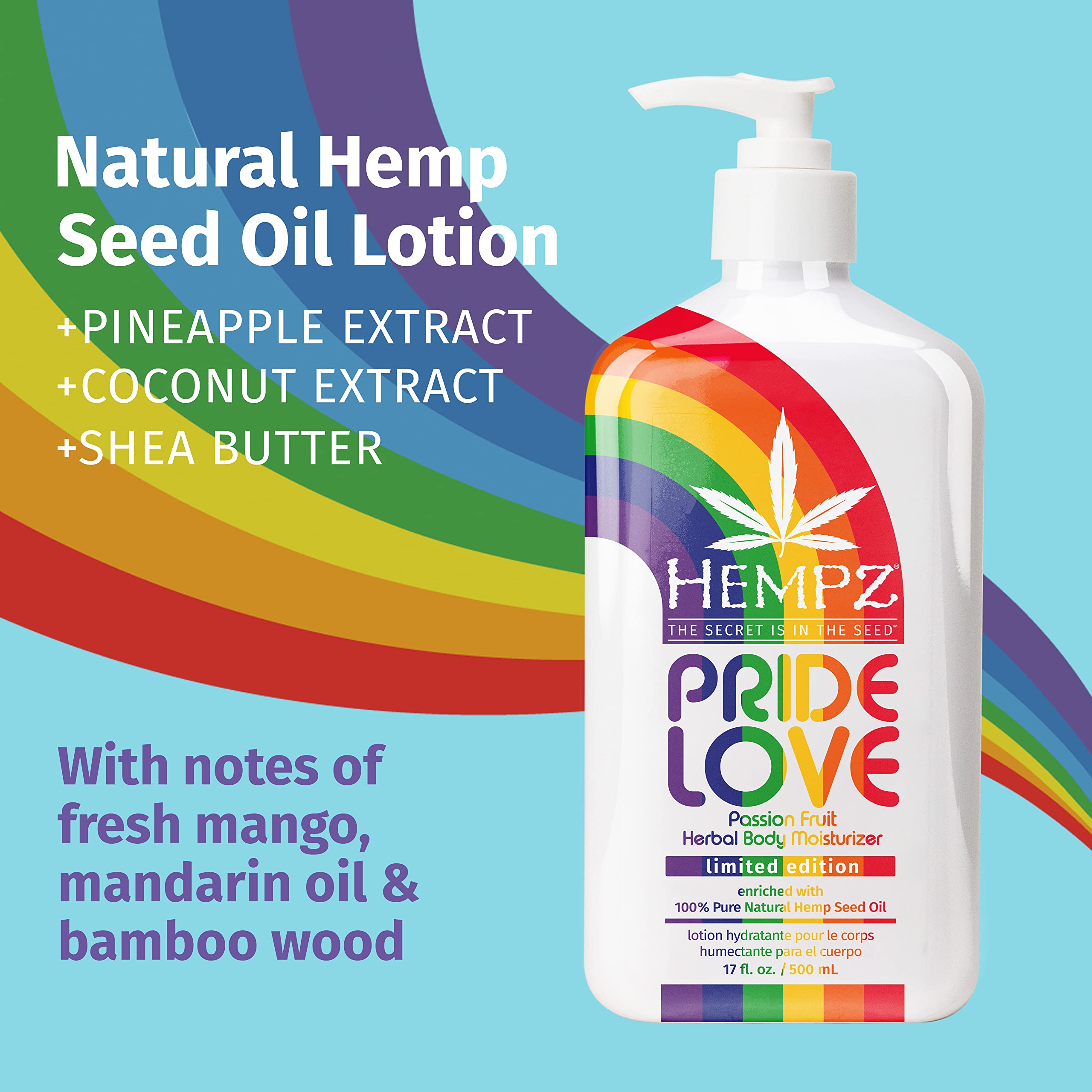 Hempz Body Lotion – Passion Fruit Pride Love | Limited Edition Daily Moisturizer