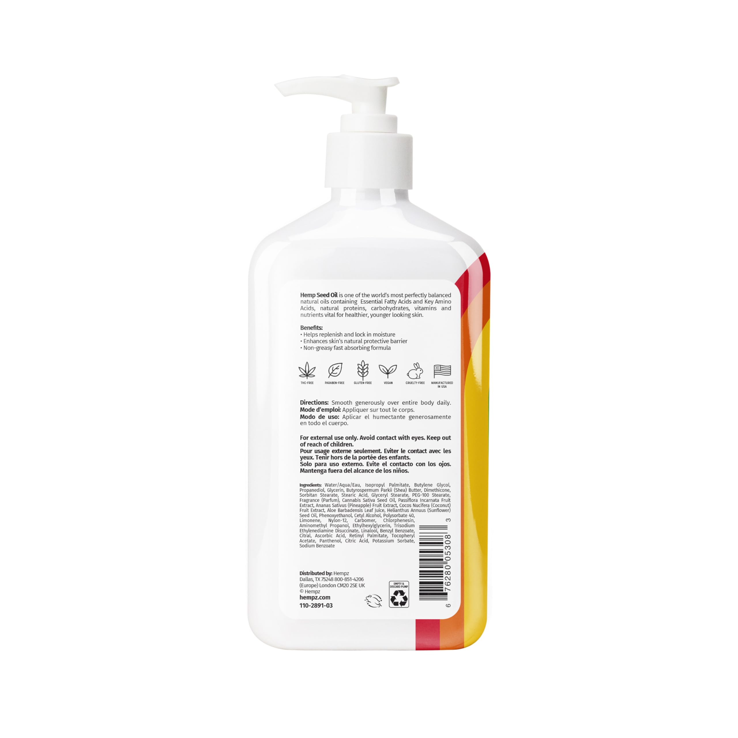 Hempz Body Lotion – Passion Fruit Pride Love | Limited Edition Daily Moisturizer