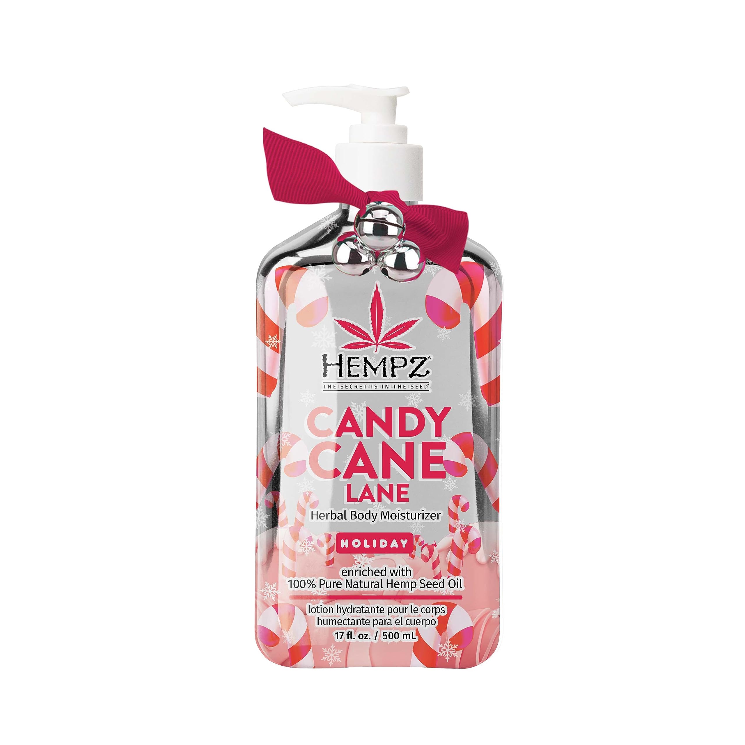 Hempz Limited Edition Peppermint Candy Cane Herbal Body Lotion (17 oz) – Hydrating Holiday Moisturizer