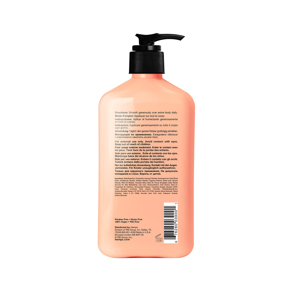 Hempz Body Lotion Sugared Grapefruit & Raspberry – Daily Moisturizer with Hemp Seed Oil, 17 oz