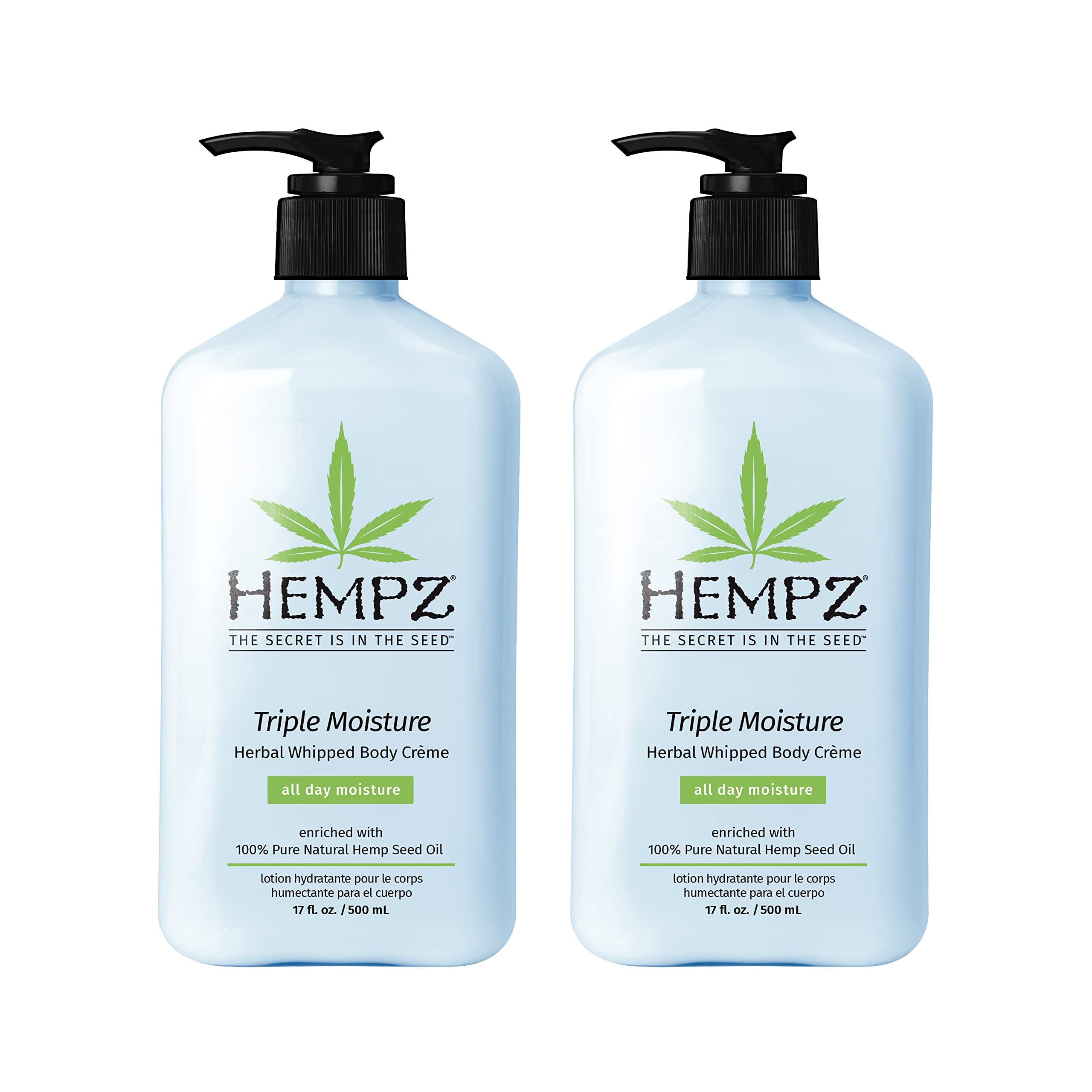 Hempz Triple Moisture Herbal Whipped Body Creme Lotion (2x17 oz)